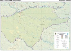Mapa físico del departamento del Guaviare