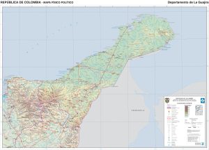 Mapa físico del departamento de La Guajira