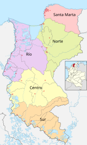 Subregiones del Magdalena.