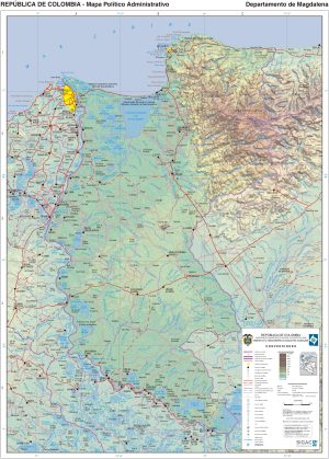 Mapa físico del departamento del Magdalena