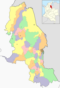 Mapa mudo coloreado del departamento de Norte de Santander.