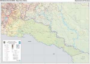 Mapa físico del departamento del Putumayo