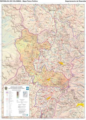 Mapa físico del departamento de Risaralda