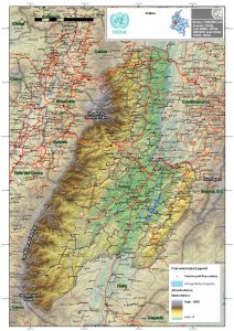 Mapa topográfico del departamento del Tolima.