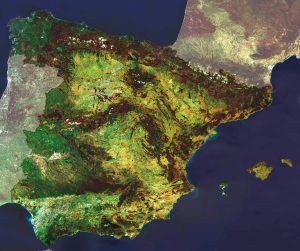 Imagen de satélite de España.