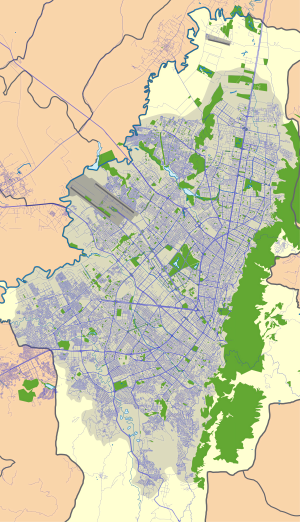 Mapa mudo de la ciudad de Bogotá