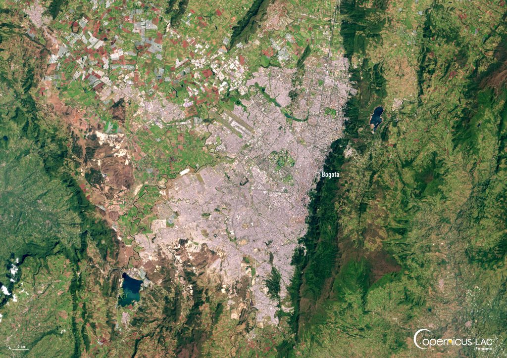 Imagen satelital de Bogotá.