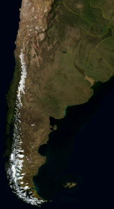 Imagen satelital de Argentina en julio de 2004.
