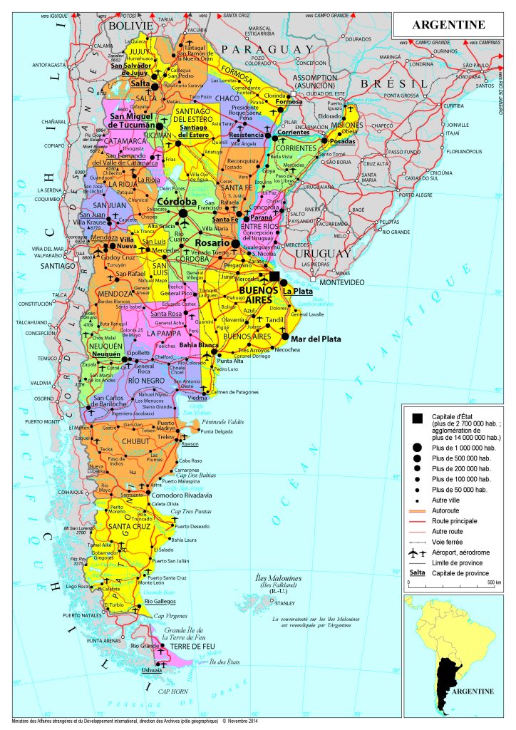 Mapa de Argentina.
