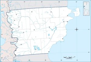 Mapa político mudo de la provincia del Chubut.