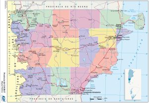 Mapa político de la provincia del Chubut