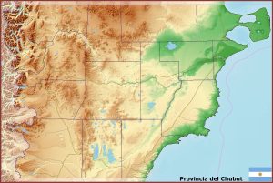 Mapa físico de la provincia del Chubut