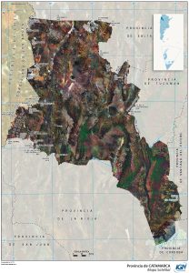 Mapa satelital de la provincia de Catamarca.