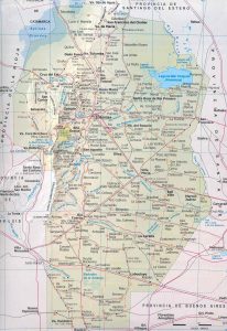 Mapa de relieve sombreado de la provincia de Córdoba.