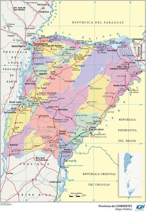 Mapa político de la provincia de Corrientes