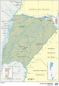 Mapa geográfico de la provincia de Corrientes.