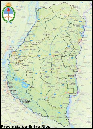 Mapa de la provincia de Entre Ríos