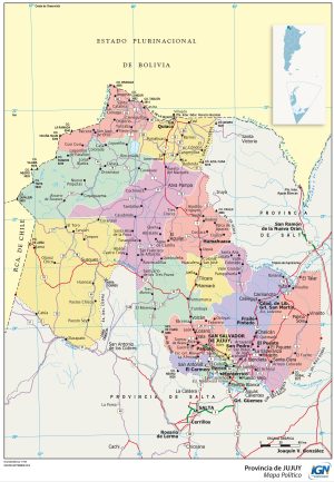 Mapa político de la provincia de Jujuy