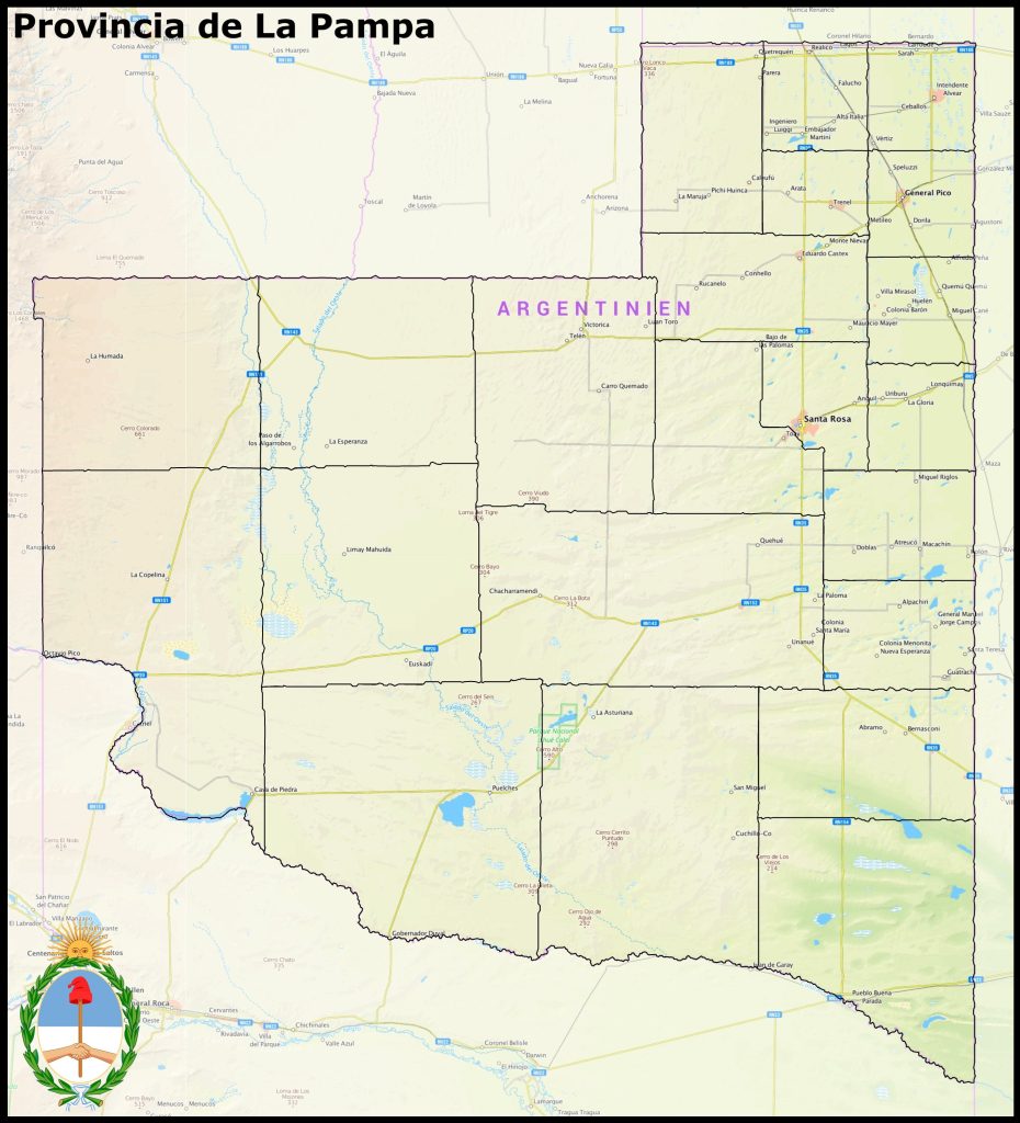 Mapa de la provincia de La Pampa.