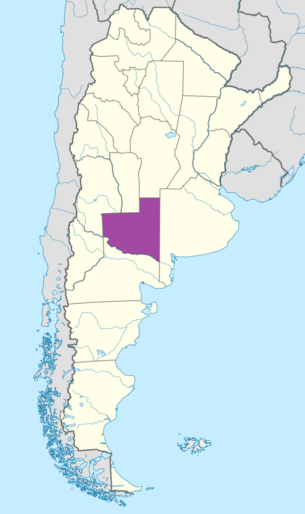 Mapa de ubicación de la provincia de La Pampa en Argentina.