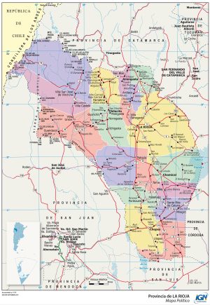 Mapa político de la provincia de La Rioja (Argentina)