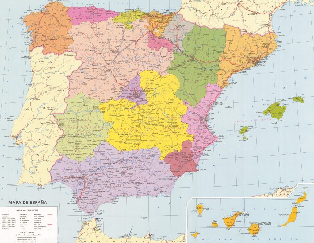 Mapa de las comunidades autónomas de España