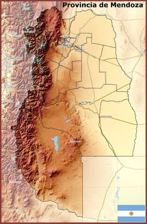 Mapa físico de la provincia de Mendoza