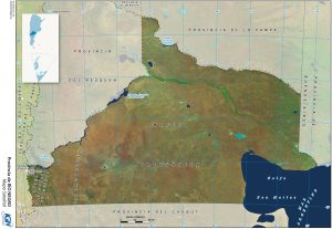 Mapa satelital de la provincia de Río Negro.