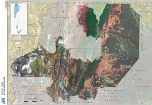 Mapa satelital de la provincia de Salta.