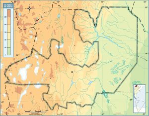 Mapa topográfico en blanco de la provincia de Salta.