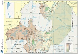 Mapa geográfico de la provincia de Salta.
