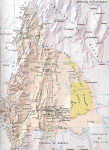 Mapa de relieve sombreado de la provincia de San Juan (Argentina).