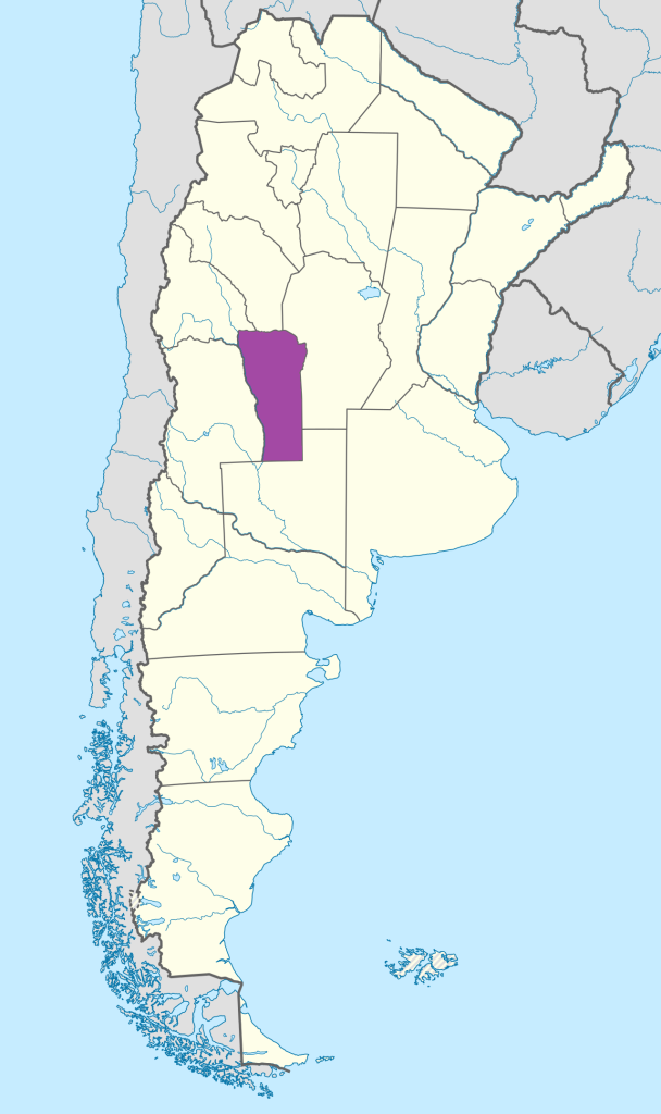 Mapa de ubicación de la provincia de San Luis en Argentina.