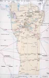 Mapa de relieve sombreado de la provincia de San Luis.