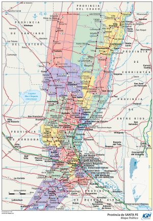 Mapa político de la provincia de Santa Fe