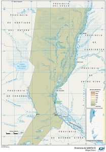 Mapa geográfico de la provincia de Santa Fe.