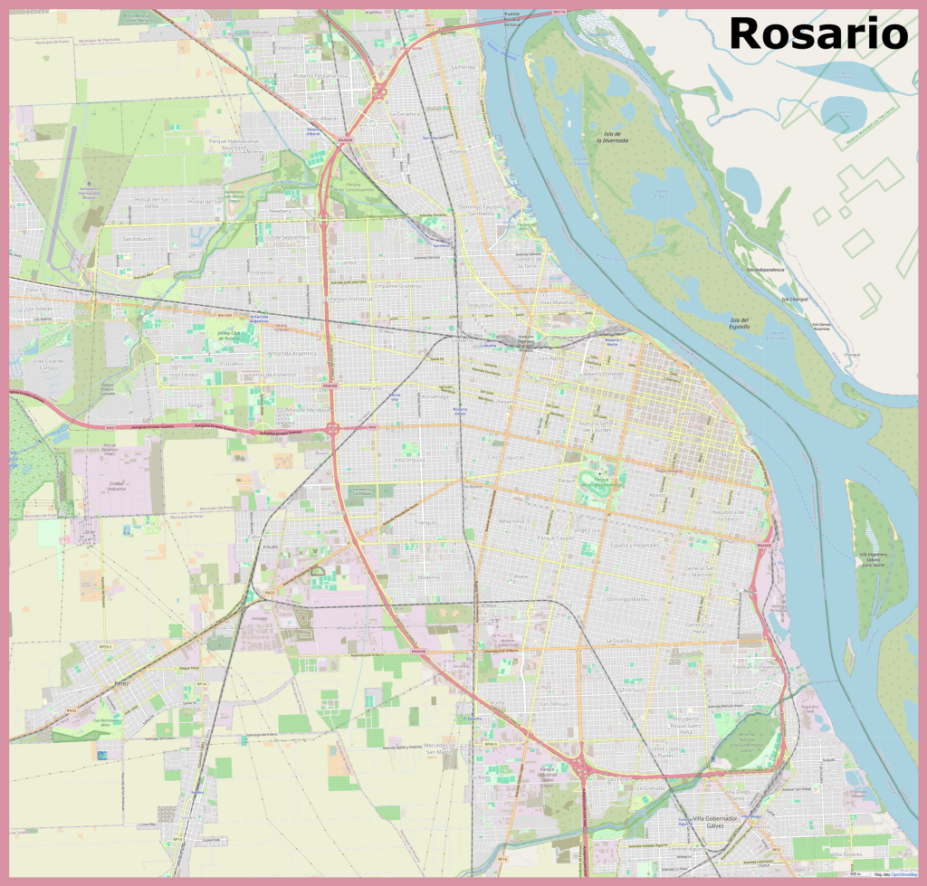 Plano de la ciudad de Rosario (Argentina).