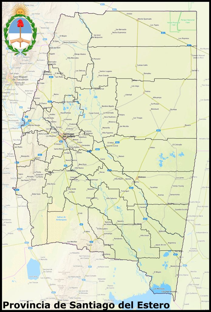 Mapa de la provincia de Santiago del Estero.