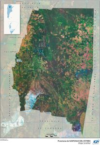 Mapa satelital de la provincia de Santiago del Estero.