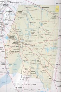 Mapa de relieve sombreado de la provincia de Santiago del Estero.