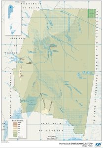 Mapa geográfico de la provincia de Santiago del Estero.