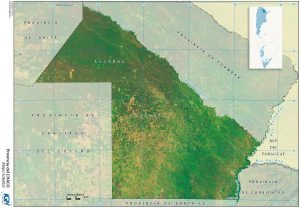 Mapa satelital de la provincia del Chaco.