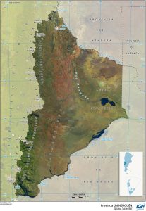 Mapa satelital de la provincia del Neuquén.