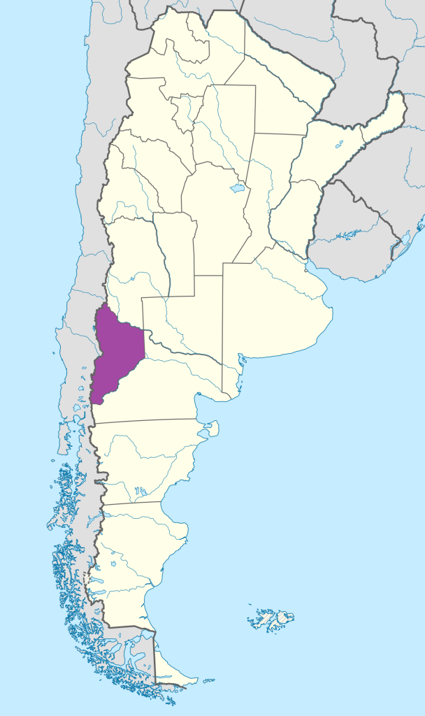 Mapa de ubicación de la provincia del Neuquén en Argentina.
