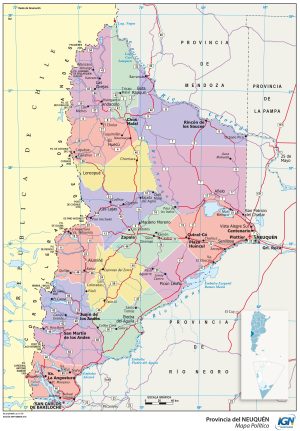 Mapa político de la provincia del Neuquén