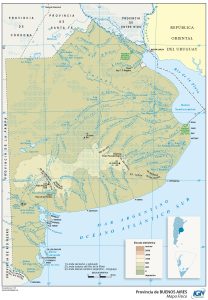 Mapa geográfico de la provincia de Buenos Aires.