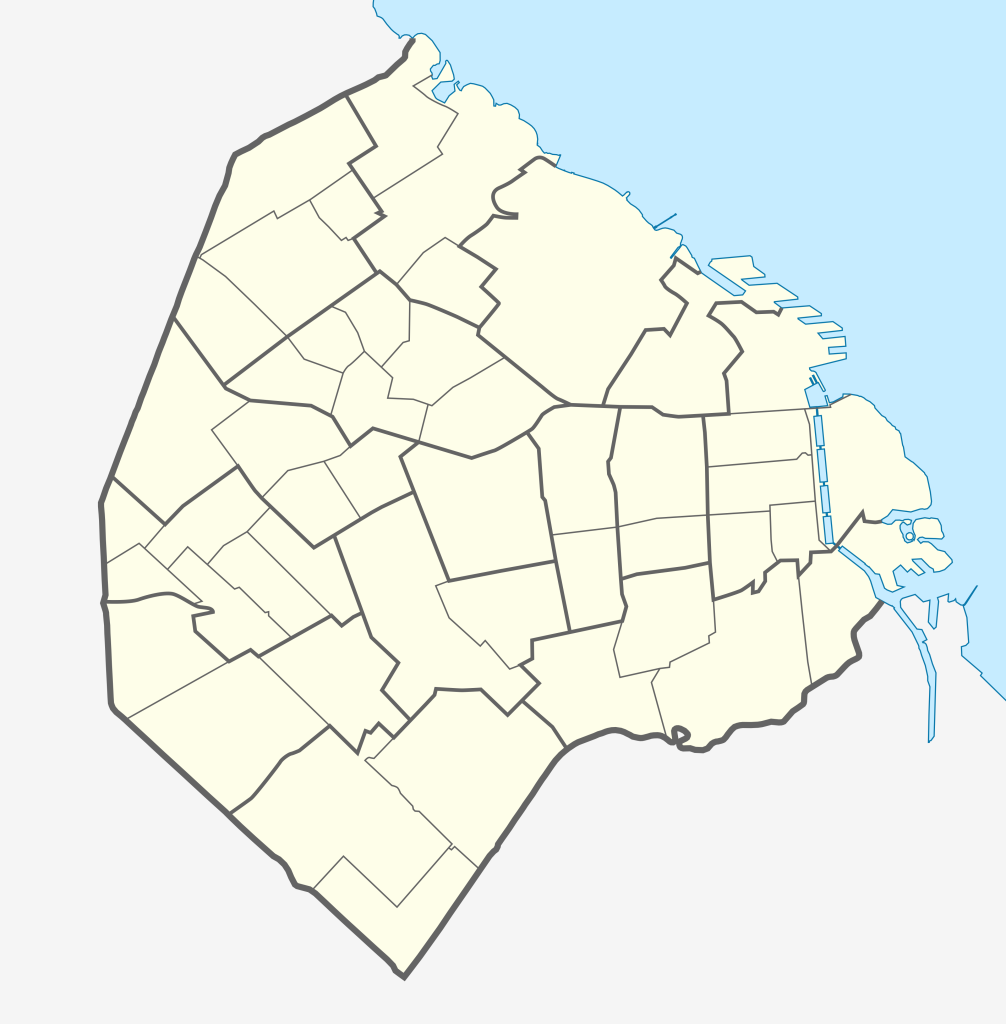 Mapa mudo de la ciudad de Buenos Aires.