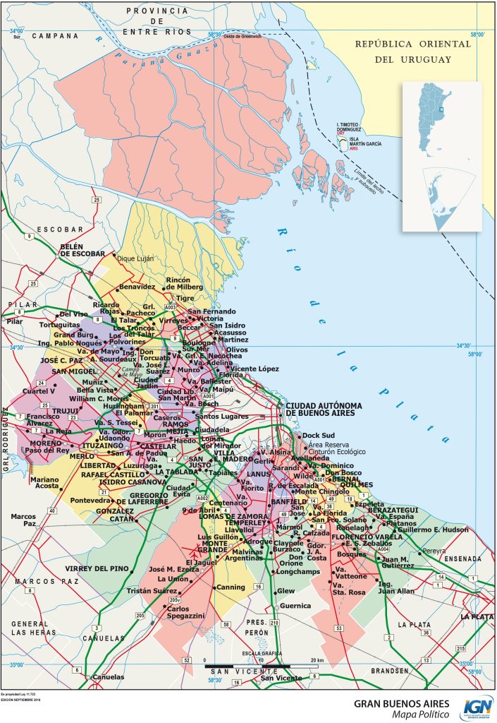 Mapa del Gran Buenos Aires.
