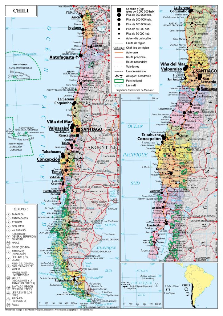 Mapa de Chile.