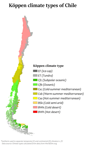 Mapa climático de Chile